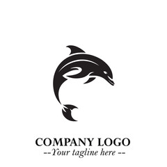 Dolphin Logo Symbol in Elegant Minimalist Vector Design for Modern Marine and Oceanic Branding