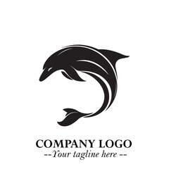 Dolphin Logo Symbol in Elegant Minimalist Vector Design for Modern Marine and Oceanic Branding