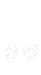 Illustration of Two Leafy Branches with Colorful Glitch Effects