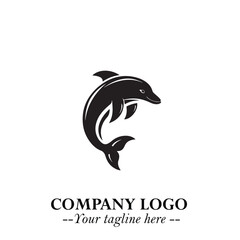 Dolphin Logo Symbol in Elegant Minimalist Vector Design for Modern Marine and Oceanic Branding