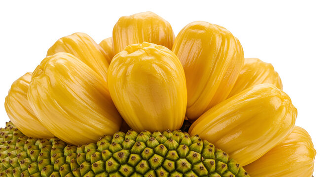Close up realistic photo of ripe jackfruit on black background