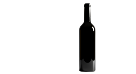 Isolated dark glass bottle on black background 3d rendering