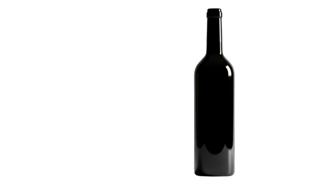 Isolated dark glass bottle on black background 3d rendering
