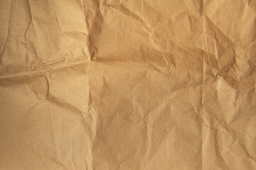 Messy creased brown wrap food grade paper texture background with space minimal simple style 