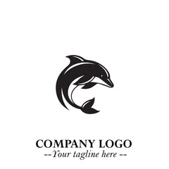 Dolphin Logo Symbol in Elegant Minimalist Vector Design for Modern Marine and Oceanic Branding