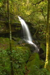 The large cave waterfall at Phu Kradueng National Park in Thailand