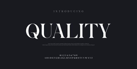 Elegant Font Uppercase Lowercase Number And Ampersand. Classic Lettering Minimal Fashion Designs. Typography modern serif fonts regular decorative vintage concept. vector illustration