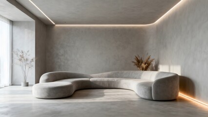 Modern minimalist living room interior