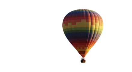 Colorful Hot Air Balloon Isolated Black Background Illustration