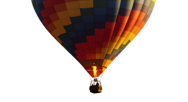 Colorful Hot Air Balloon Illustration on Black Background