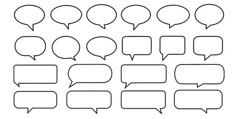 speech bubble, text bubble, chat bubble, dialogue, conversation, message, communication, blank, empty, outline, border, shape, graphic, design element, icon, illustration, isolated, white background, 