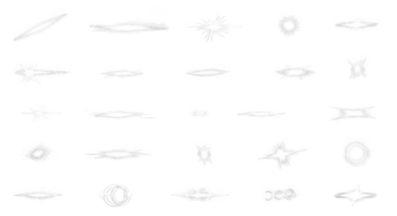 Collection of 24 white geometric elements brush strokes and shapes unique artistic grunge design isolated on transparent background