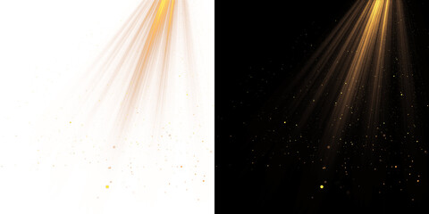 Warm Light Beams. Spotlight Isolated