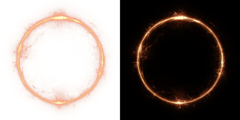 Red glowing circle. Magic sphere Isolated