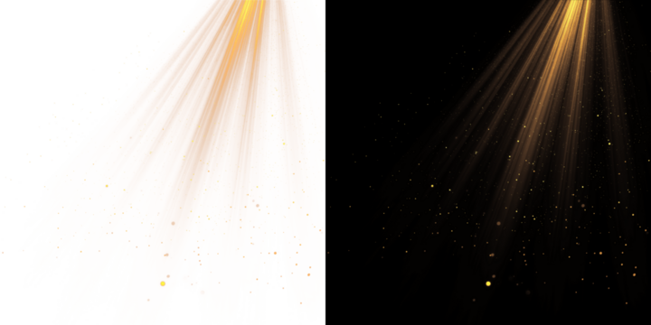 Warm Light Beams. Spotlight Isolated