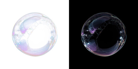 Transparent Soap Bubble Isolated. 