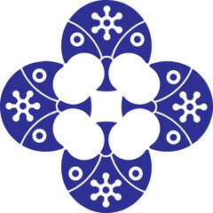 Abstract blue and white floral ornament pattern vector illustration design