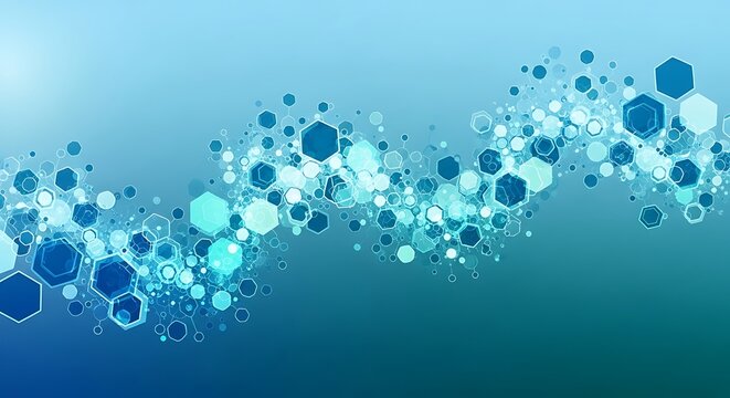 Modern teal hexagon pattern background evokes technology, science, and innovation perfect for a sleek, contemporary design or presentation template