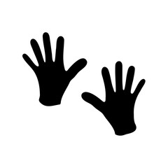 Obraz premium Two bold black hands reaching up, a simple and minimalist graphic image