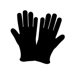 Obraz premium Two black hand gloves are isolated on a clean white background.