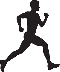 Running Boy Silhouette Set in Different Workout Poses