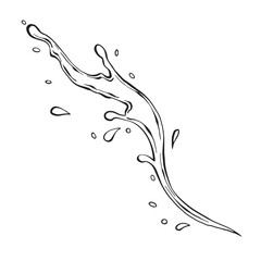 Clean linear vector illustration of liquid splashes symbolizing water or juice motion. Minimal outline drawing suitable for labels, packaging, logo design, drink branding, and refreshing concepts.