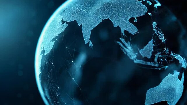 Digital earth globe forming global network connection - Powered by Adobe