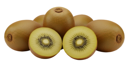 Isolated Gold Kiwi Fruit Slices Healthy Food Photo