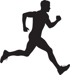 Boy Running Silhouette Poses for Exercise and Athletic Concept