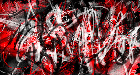 Rough spray blend. Red, white, and black in motion.