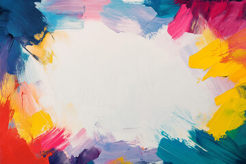 Vibrant Abstract Brushstroke Frame with Central Copy Space