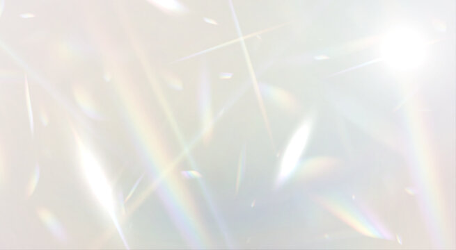 Soft bokeh lights blend with iridescent crystal flares, creating a mesmerizing visual depth. Subtle rainbow tones dance on glass. Perfect for luxury edits. PNG