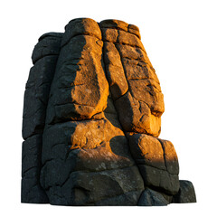 Isolated Granite Rock Formation Golden Hour Sunlight