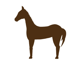 年賀状素材・横を向いた馬のシルエットのイラスト