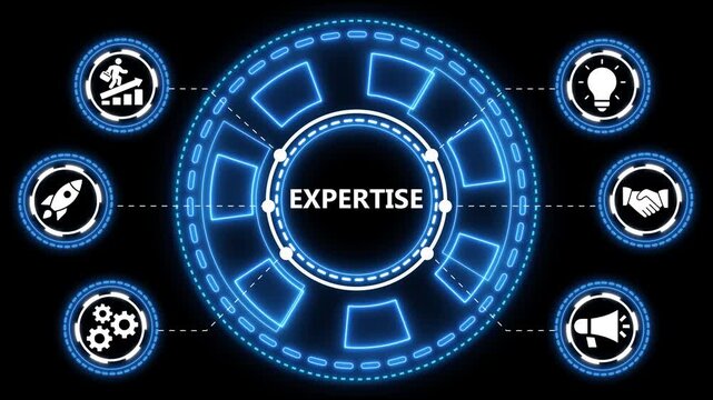 Modern digital expertise concept depicting business growth and professional development