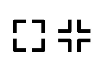 Obraz premium Full screen and exit full screen icon vector on white background