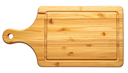Wooden cutting board, top-down view