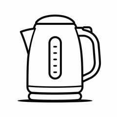 Minimalist line drawing vector illustration of a modern electric kettle icon vector