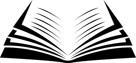Creative black open book logo vector design illustration. Book icon. open book icon vector. ebook icon.Open book icon isolated on transparent background.Knowledge icon in editable stroke
