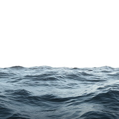 Realistic ocean waves under a bright sky peaceful and calm isolated on white background