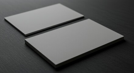 Blank Business Cards Mockup on Dark Surface.