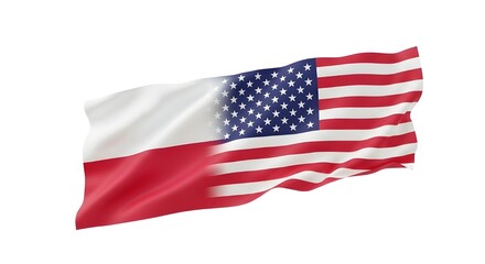 Fototapeta premium Blended Flag of the United States and Poland
