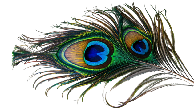 Exotic peacock feather with eye details