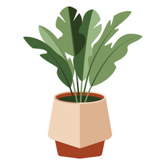 Minimalist potted plant illustration vector scalable eps icon for decorative use vector