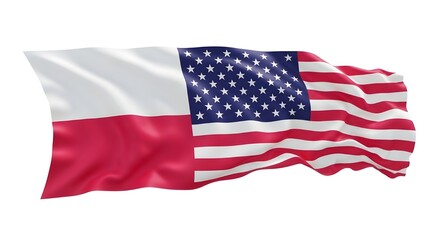 Obraz premium Fusion Flag of Poland and the United States