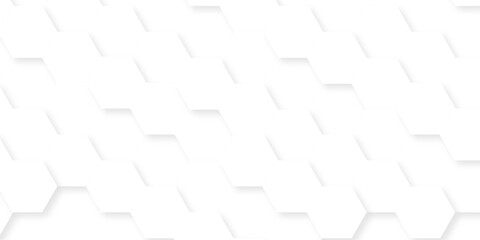 Abstract white hexagon concept background. Seamless bright white abstract honeycomb. Technology for design element vector abstract background.	