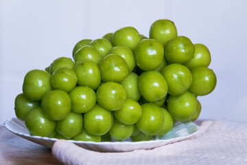 Large green grapes. Korean large grapes.
