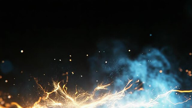 Electricity current flowing on dark textured surface