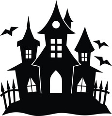 Obraz premium Haunted House Silhouette