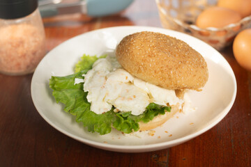 Enjoy our Egg White Burger. A light, delicious meal packed with high-quality protein. It's low in calories and fat, making it the perfect choice for a healthy and satisfying boost anytime.